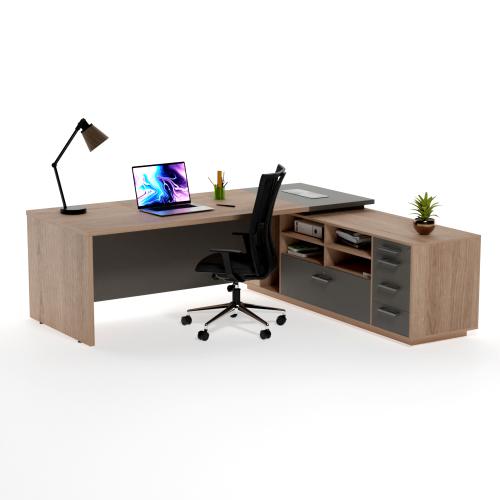 Armstrong Desk - Harvard Cherry  Storm Grey 0002
