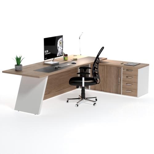 Denzel Desk - Harvard Cherry  White 0001